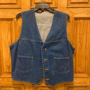Wrangler Blue Denim Jean Vest, Medium